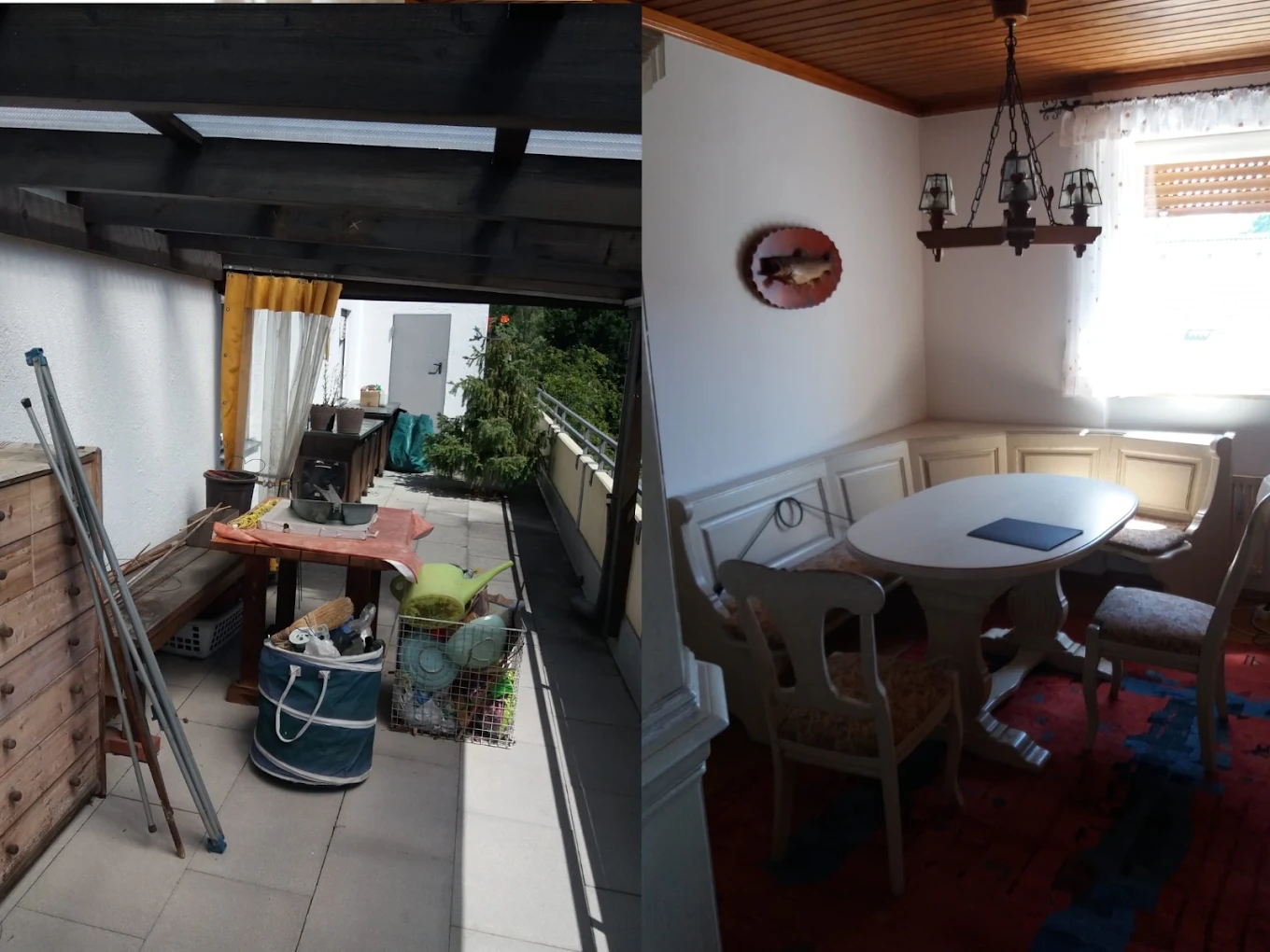Vorher/Nachher: Terrasse und Essbereich